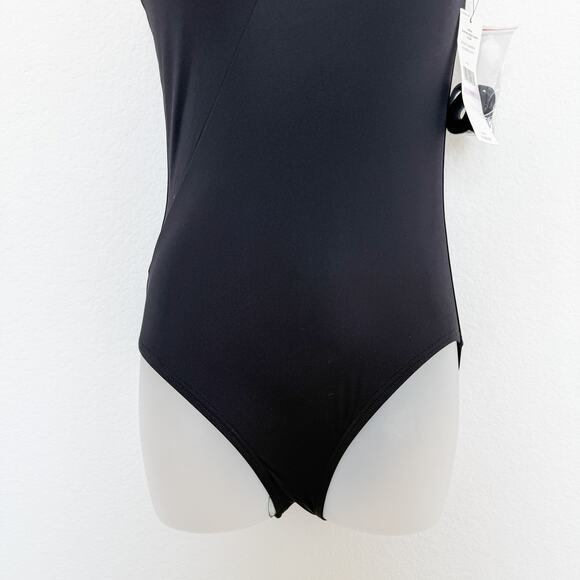 Carmen Marc Valvo One Shoulder Swimsuit Size 6 Black NWT Beach Resort Summer - Picture 4 of 7